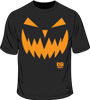 1031 'Jack clean' tee - orange print/black tee-large