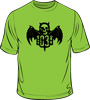 1031 'classic bat' tee - black print/kelly tee-large