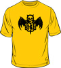 1031 'classic bat' tee - black print / honey tee
