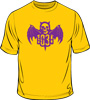 1031 'classic bat' tee - purple/ honey tee- large