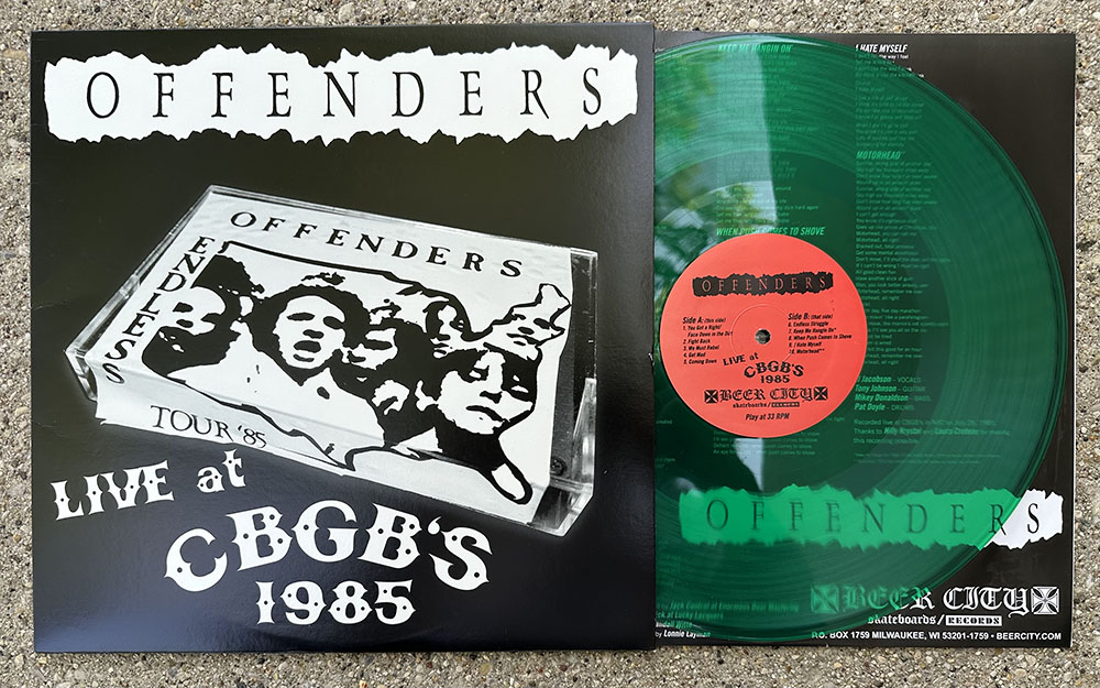 The Offenders - "Live at C.B.G.B.'s 1985" LP - translucent green
