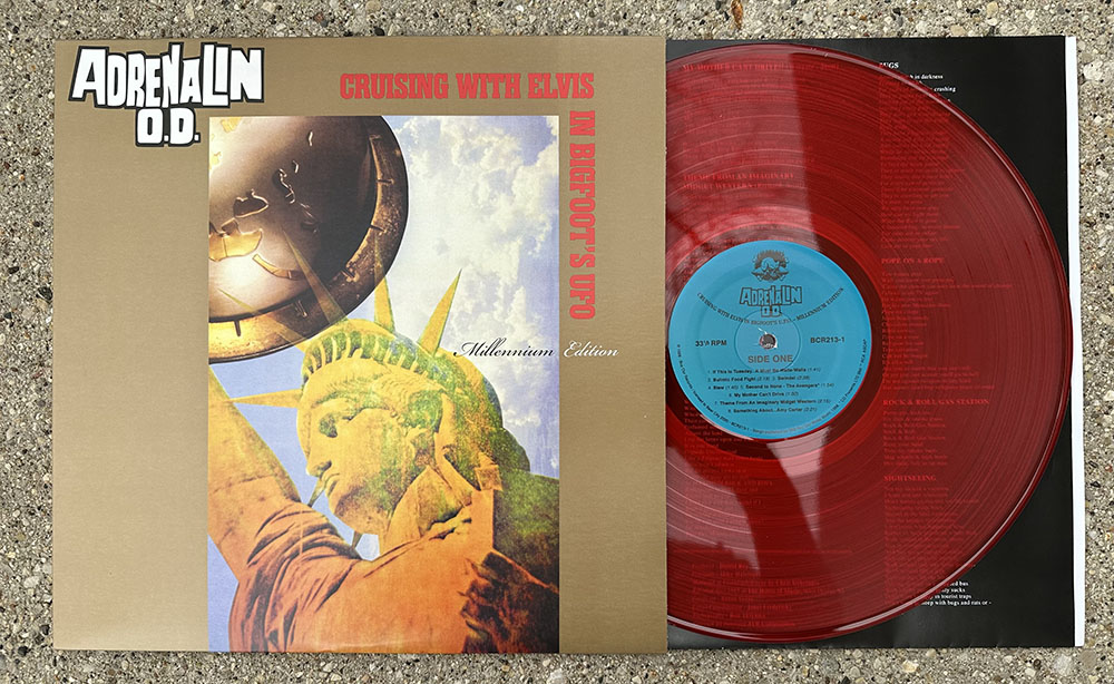 Adrenalin O.D.- "Cruising with Elvis in Bigfoots U.F.O. - Millennium Edition LP - red