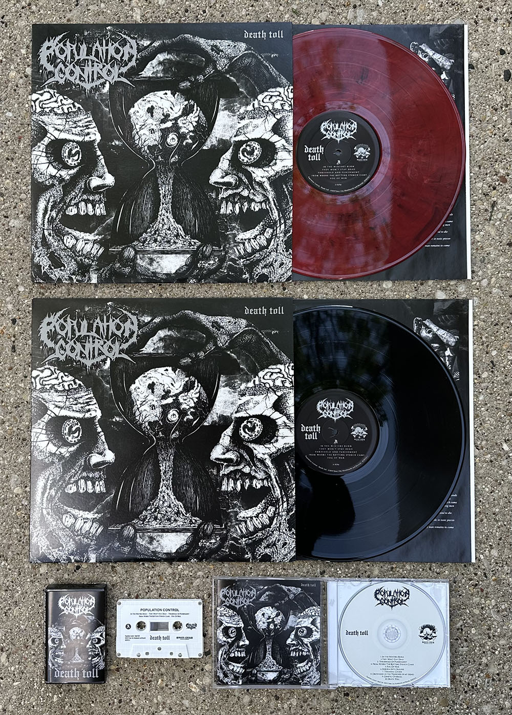 Population Control- "Death Toll" CD / CASS / LP package deal!