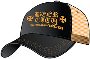 Iron Cross trucker cap - black / orange