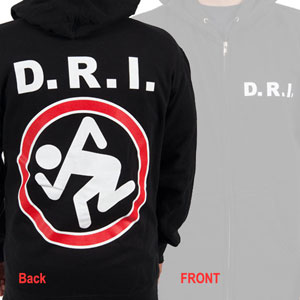 D.R.I. 'Skanker circle #2' zipped hoody- misprints