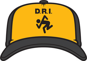 D.R.I. "skanker" yellow and black mesh hat