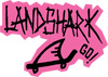 Landshark 'die cut' sticker - pink