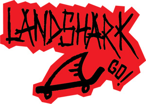 Landshark 'die cut' sticker - red