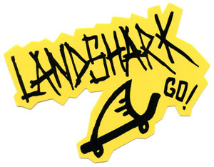 Landshark 'die cut' sticker - yellow