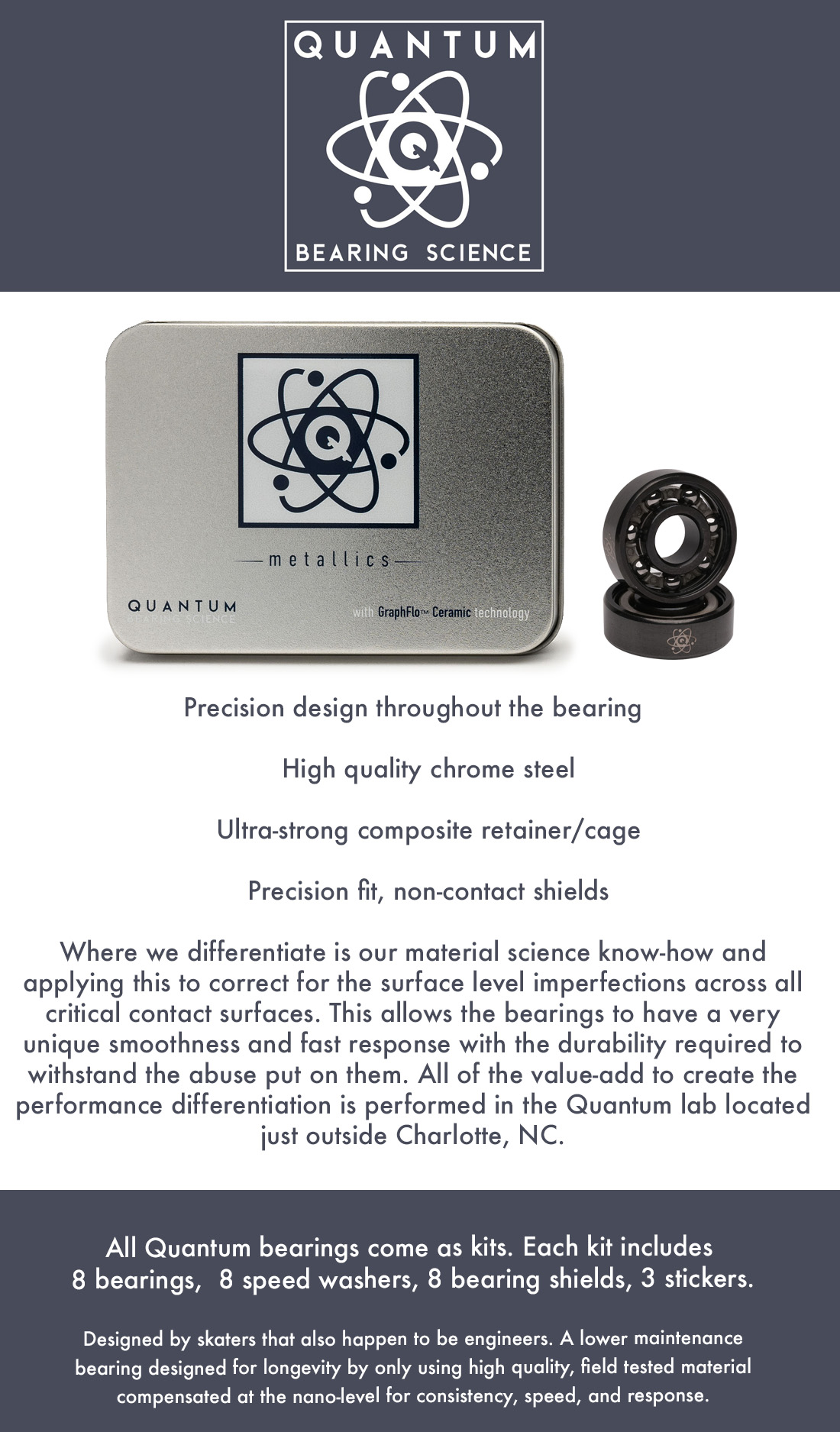 Quantum - Metallics Bearings - 8 pack